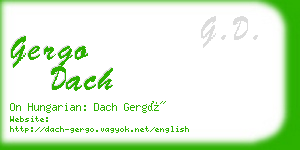 gergo dach business card